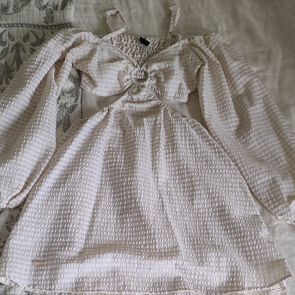 H&M Cream Cutout Open Back Dress